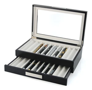 20 Pen Fountain Wood Display Case Holder Storage Collector Organizer Box 314020 - Picture 1 of 6