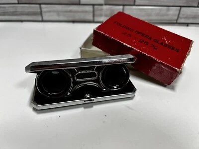 Vintage Tan Butterfly Folding Opera Glasses Binoculars Coated Lens Selsi Japan - Image 1 of 4