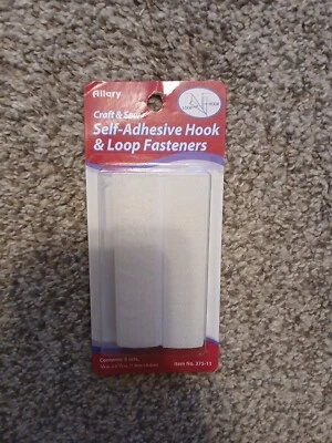 8 Set Hook & Loop Fastener Tape Adhesive Sticky Arts Crafts Hooks .75" x 3 .5" W - Image 1 of 2