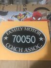 Lot Of 2 Family Motor Coach Assoc, Plastic Vintage License Plate 70050 Xx