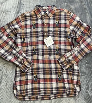 Ralph Lauren Teddy Bear Shirt Medium Womens NWOT Bleeding Madras Popover Plaid - Image 1 of 4