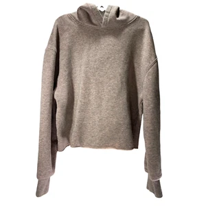 Art Class Crop Hoodie Girls 7/8 Medium Peach Gray Burnout Raw Hem Ribbed Cuffs - Picture 1 of 8