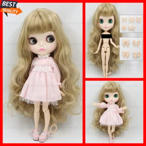 Muñeca Blythe personalizada desnuda BJD 12" cara mate de fábrica piel blanca cabello dorado 1/6 - Imagen 1 de 26