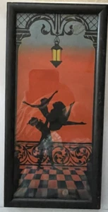 Cuadro de silueta vintage bailarines pintados a mano por F. A. Crepaux - Imagen 1 de 5