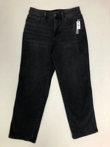 NWT Talbots Women's Black Denim Jeans 6P High Waist Straight Leg Ankle Stretch - Picture 1 of 12