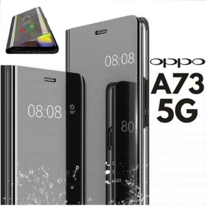 Pour OPPO A73 5G COQUE RABAT CLEAR VIEW HOUSSE ETUI FLIP CASE MIROIR NOIR A 73 - Photo 1 sur 10