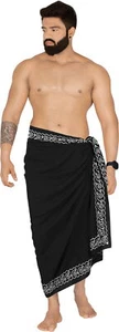 LA LEELA Men's Swimwear Cover Up Samoan Beachwear Summer Long Wrap Casual - Picture 1 of 3