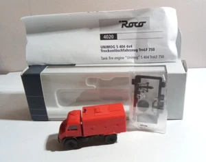 ROCO 1:87 HO SCALE UNIMOG S404 4X4 TROLF 750 TANK FIRE ENGINE - #4020 - BOXED - Picture 1 of 9