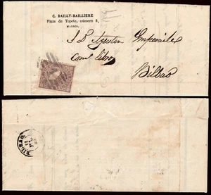 España. 1868. C 98 Carta cir. Publicidad impresa " C.Bailly..." Raro en año 1868 - Imagen 1 de 1