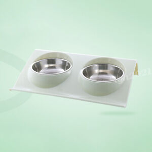 Stainless Steel Feeder Dog Cat Feeding Double Bowls Pet Bowl Water Food Dish