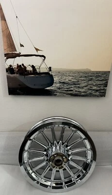 Harley 16x3” Shovelhead 16 Spoke 41125-81 Rear Wheel CUSTOM CHROME Rim EXCHANGE - Image 1 of 4
