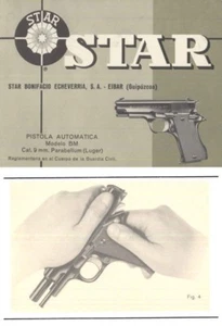 Star Pistola Automatica 9mm Modelo BM Manual - Picture 1 of 1