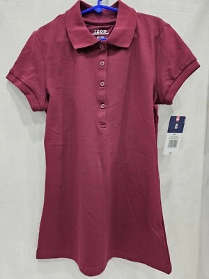 NUEVO Niñas Aprobado IZOD Ropa Escolar Uniforme Polo Camisa 3/5 Borgoña Nuevo con Etiquetas Foto 1 de 4