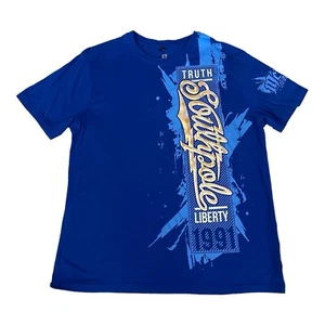 SouthPole T Shirt Men XL Shirt Sleeve Blue Big Logo Skateboarding Y2K Crew Neck - Picture 1 of 8