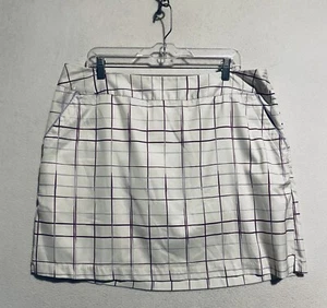 Adidas Skort Mujer 16 ClimaCool Blanco Púrpura Cuadros Línea A Golf Falda Forrada - Imagen 1 de 6