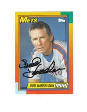 Autographed Signed BUD HARRELSON New York Mets 1990 TOPPS Traded Card #37T w/COA