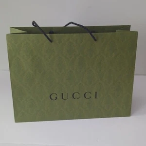 GUCCI leere geprägte Logo Papier Geschenk Einkaufstasche Beuteltasche XL grün authentisch - Bild 1 von 11