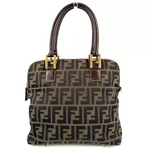 Fendi Zucca Hand Bag Canvas Authentic 196T0173 - Picture 1 of 23