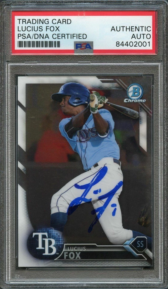 2016 Bowman Draft Chrome #BDC-200 Lucius Fox Signed Card PSA Slabbed Auto Rays - Image 1 of 2