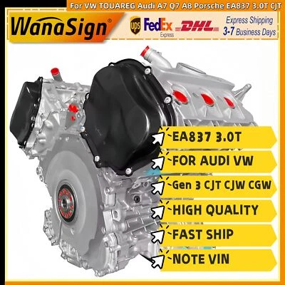 Long block Engine Assembly For VW TOUAREG Audi A7 Q7 A8 Porsche EA837 3.0T CJT - Image 1 of 4