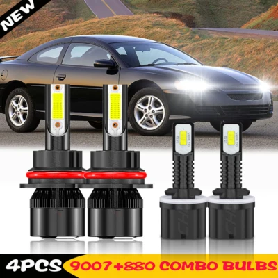 Faro LED alto/bajo + bombillas antiniebla para Dodge Stratus sedán 2001-2006 6000K 4X Foto 1 de 4