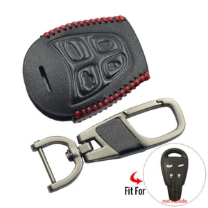 Cuero PU 4 Botones Control Remoto Sin Llave Negro Llavero Cubierta Protector Estuche Apto para SAAB - Imagen 1 de 5