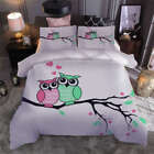 Paired cute parrots3D Print Duvet Quilt Doona Covers Pillow Case Bedding Sets