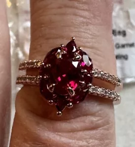Bomb Party RBP4665 “The Kimberly Ring” LC Garnet Rose Gold Size 7 Ring NWT - Picture 1 of 11
