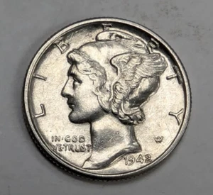 Moneda de diez centavos Mercury 1942 de Estados Unidos - Imagen 1 de 6