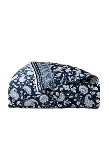 Lauren Ralph Lauren Delphine Paisley Duvet Cover Cotton Sateen King Navy $430 - Picture 1 of 5