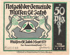 [#328388] Banknot, Niemcy, Mulsen St Jacob Gemeinde, 50 Pfennig, personnage, 192
