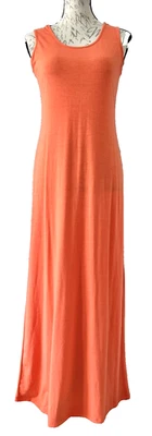 Vestido maxi SERENA WILLIAMS NOVO assinatura declaração laranja sem mangas elástico XS - Imagem 1 de 4