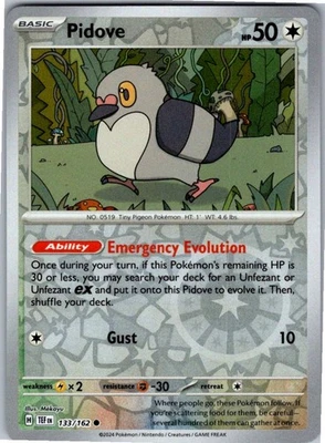 Pidove Reverse Holo Common SV05: Temporal Forces 133/162 NM - Image 1 of 2