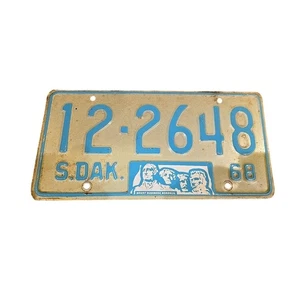 Oldtimer 1968 South Dakota Nummernschild Halterung Rushmore S. DAK. Autoanhänger - Bild 1 von 2