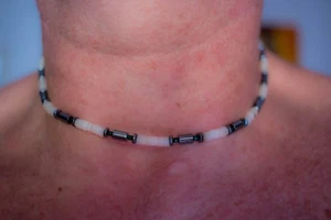Collana uomo donna, pietre dure, giada, quarzo, turchese, ematite, 045. - Foto 1 di 6