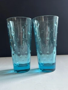 Hazel Atlas Capri Blue Dot Cocktailgläser 2er Set schwer zu finden - Bild 1 von 13