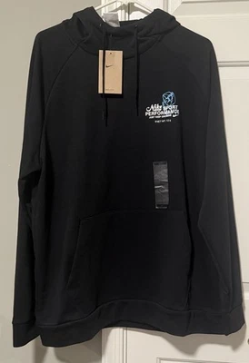 Nike Hoodie Dri-Fit Pullover Sweatshirt Swoosh Logo Black Men's Size Large - Image 1 of 4