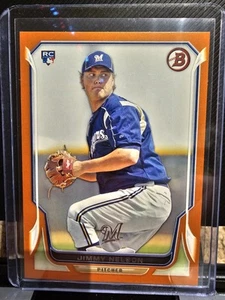 JIMMY NELSON #129 2014 Bowman RC Rookie Card Milwaukee Brewers /250 Orange - Picture 1 of 3