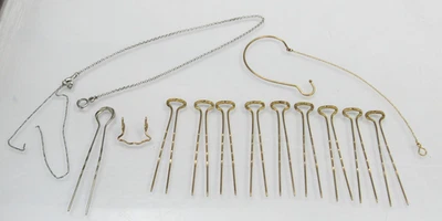 Antique Pince Nez Eyeglasses Hairpin Hair Pin Lot Chain Gold Filled - Image 1 of 4