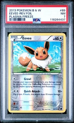 2013 POKEMON PLASMA FREEZE EEVEE #89 REVERSE FOIL PSA 7 NM #118284437 - Image 1 of 2