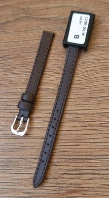 8mm CONDOR GENUINE CALF LEATHER STITCHED BROWN WATCH STRAP, SILVER BUCKLE, BNWT - Изображение 1 из 4