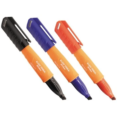 Klein Tools 861923 Skribes™ Chisel Tip Permanent Markers, Multi-Color, 3-Pack - Image 1 of 4