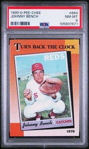 PSA 8 1990 O-Pee-Chee Johnny Bench - Cincinnati Reds - Picture 1 of 2