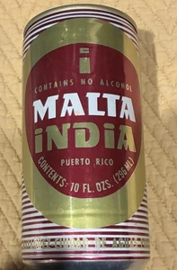 Vintage Malta India Puerto Rico EMPTY Tab Top Can No Alcohol Malt Beverage 10oz - Picture 1 of 6