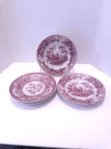 6 Spode Archive Collection Georgian Series Pink Girl & Floral Salad Plates 7.5” - Picture 1 of 4