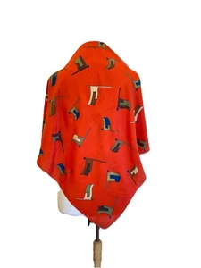 Y# Fendi Roma Vintage Bufanda de Seda Estampado Bandera Roja Cuadrado Diseñador Italiano - Imagen 1 de 10