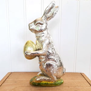 Vintage Ganz 7,75" Folie Faux Schokolade Süßigkeiten Osterhase Hase Dekor - Bild 1 von 6