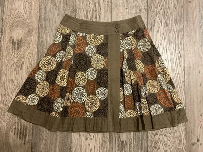 Falda NIC + ZOE para mujer verde floral fluida mezcla de seda forrada damas talla 10P Foto 1 de 4