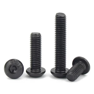 4# 6# 8# 10# UNC Button Head Socket Cap Screw Allen Key Bolts 10.9 Steel Black - Picture 1 of 6