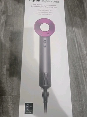 Nuevo juego de secador de pelo supersónico Dyson con 5 accesorios - rosa fucsia Foto 1 de 4